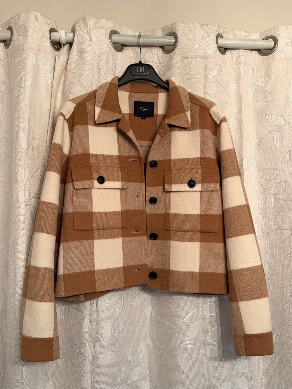 Rails Plaid Teddy Jacket - Cream & Brown Check